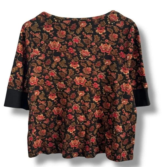 Sundance floral Cordelia Bloom Henley thermal top petite extra large top PXL - Picture 3 of 3